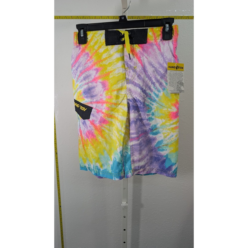 Hang Ten Boys Spiral Tie‎ Dye Board Shorts Swim Trunks Neon M 10/12 26HTW2610-93